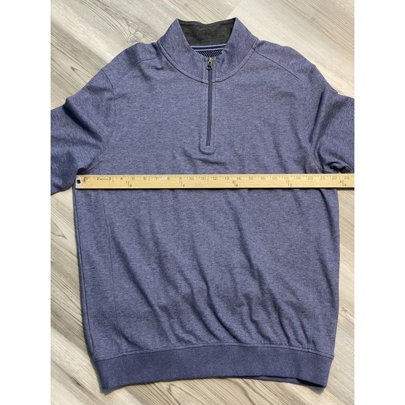 Men's 1/4 Zip Pullover Shirt Size L Mock Neck Long Sleeve Blue SUPER SOFT COMFY - Picture 10 of 16